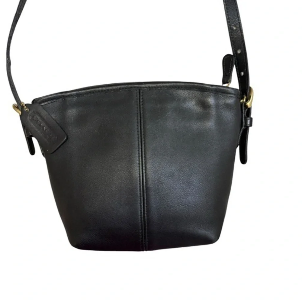 Coach vintage black leather basket bag 4107